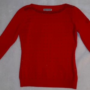 Liquid,  Studded Sweater, Red